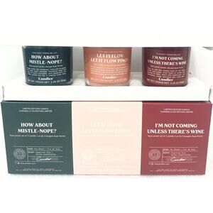 Candier Candle Set: 3 Small 2.25 Oz Candles _ NEW IN BOX - HOLIDAY